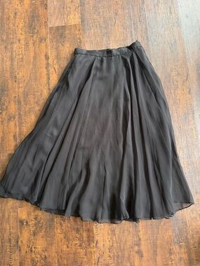 Vintage Black Skirt with Gentle Pleats